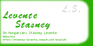 levente stasney business card